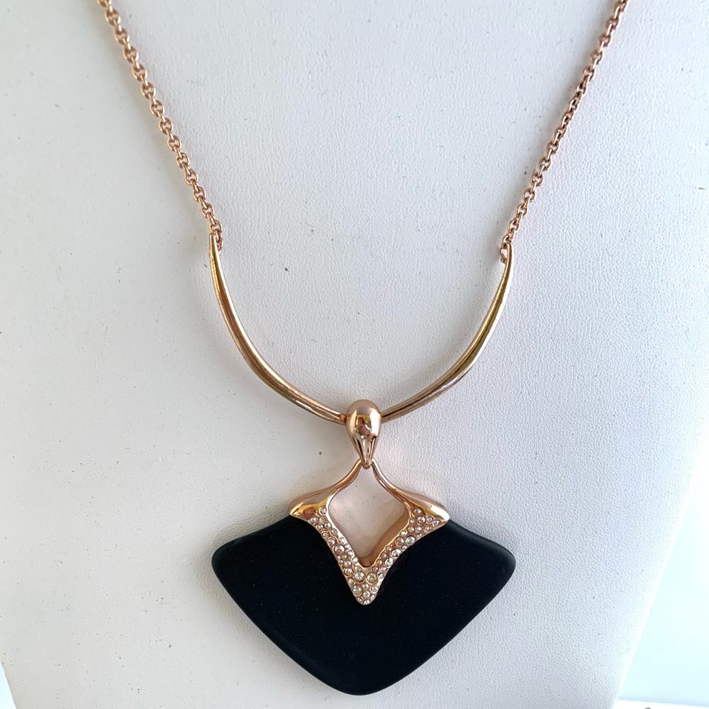 Alexis Bittar Art Deco Black Rose Gold Pendant - Picture 5 of 9